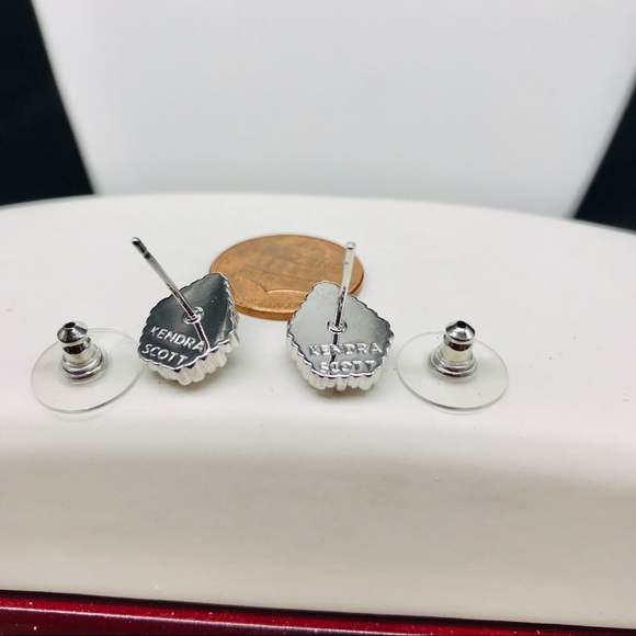 Kendra Scott Tessas Dichroic Silver tone earrings - Picture 4 of 4